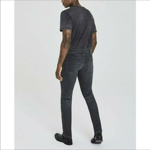 AG Adriano Goldschmied Mens Tellis Modern Slim Jeans Black Wash 33R - Picture 2 of 14